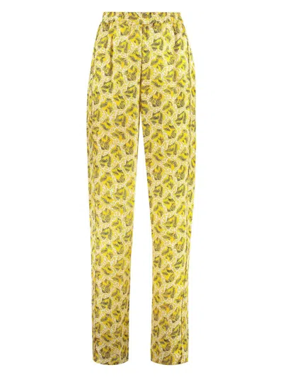 Isabel Marant Mustard High-rise Printed Trousers For Women In Yellow
