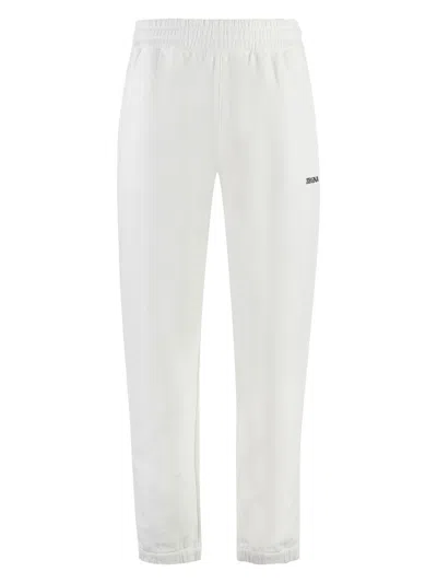 Zegna Elasticated-waist Cotton Track Pants In White