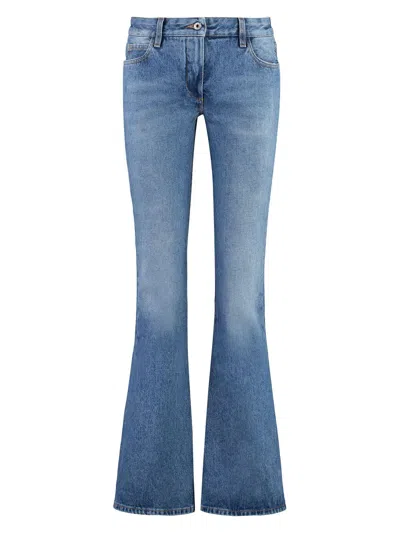 Off-white High-rise Flared Jeans In Denim