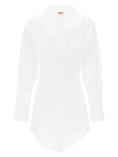 Diesel Midi Chemisier With Logo In White