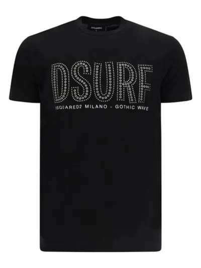 Dsquared2 Dsurf Stud-detail T-shirt In Black