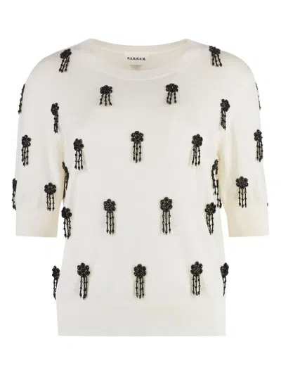P.a.r.o.s.h Parosh Wool-blend Crew-neck Sweater In White