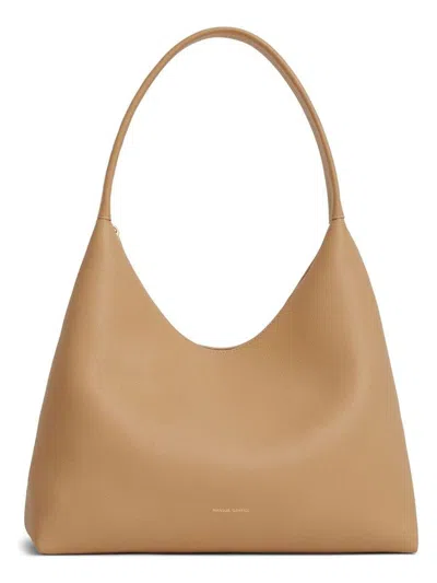 Mansur Gavriel Luxury Soft Calf Leather Crossbody Hobo Bag In Sand In Sand