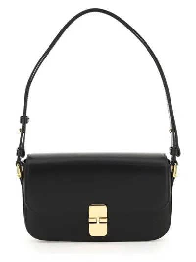 Apc A.p.c. Grace Leather Crossbody Bag In Nero