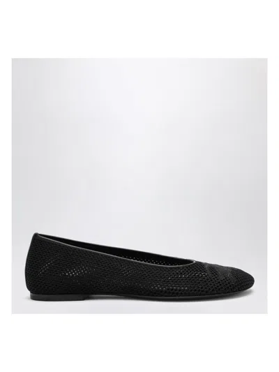 Burberry Mesh Ballerinas With Ekd Detail In Black