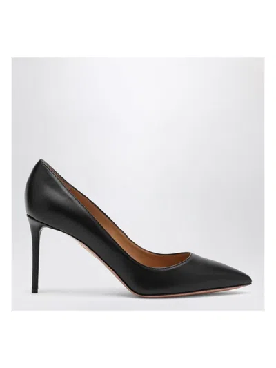 Aquazzura Purist 85 Nappa Leather Pumps In Black