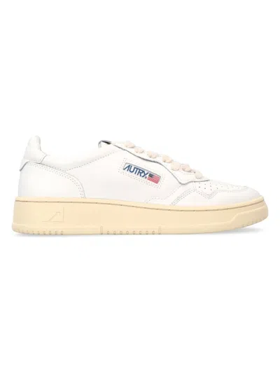 Autry Smooth Leather Low-top Sneakers With Perforated Detailing In White