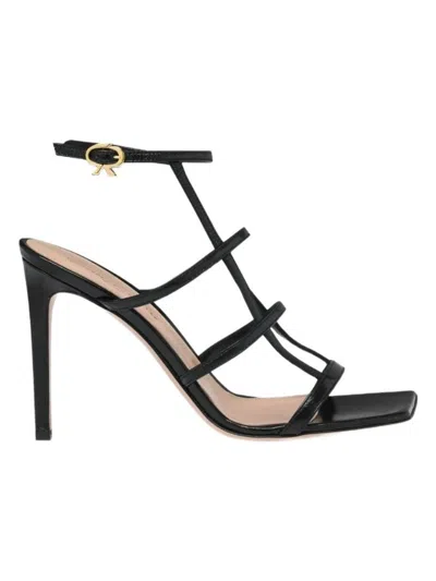 Gianvito Rossi Mondry 95 Caged Leather Sandals In Rouge
