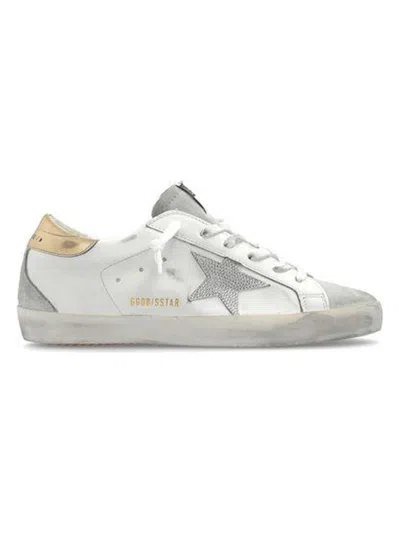 Golden Goose Super-star Distressed-effect Sneakers In White,ice,crystal