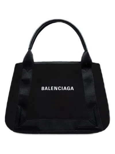 Shop Balenciaga Women's Navy Cabas Small Tote Bag In Black
