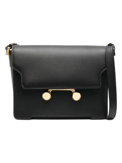 Marni Medium Rectangular Shoulder Bag With Flap In Black