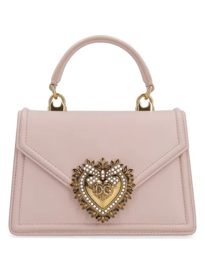 Dolce & Gabbana Women's Small Devotion Leather Top Handle Bag In Nude & Neutrals