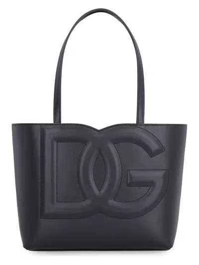Dolce & Gabbana Women's Small Dg Logo Tote Bag In Black