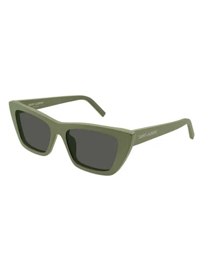 Saint Laurent Cat-eye Acetate Sunglasses In Green