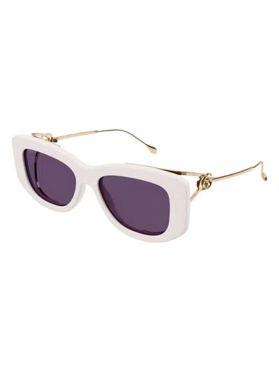 Gucci Double G Butterfly-frame Sunglasses In Ivory