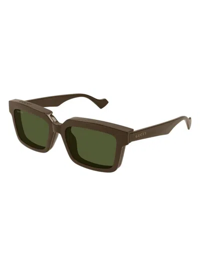 Gucci Men's Plastic Square Sunglasses In Brown