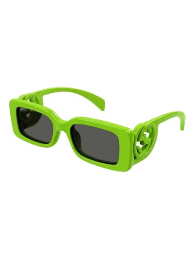 Gucci Grey Rectangular Ladies Sunglasses Gg1325s 009 54 In Green