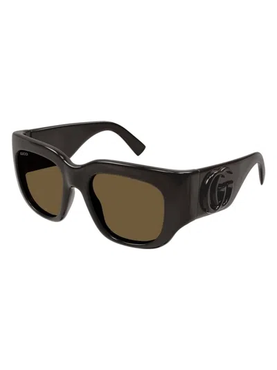 Gucci Gg Plastic Butterfly Sunglasses In Brown