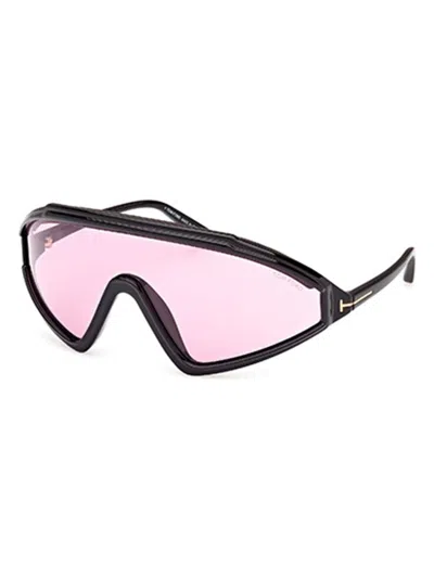 Tom Ford Lorna Violet Shield Ladies Sunglasses Ft1121 01y 00 In Shiny Black