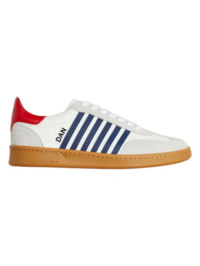 Dsquared2 Man Sneakers Off White Size 8 Calfskin In White