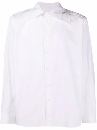 Valentino Poplin Cotton Shirt With Hidden Buttoning In Bianco Ottico