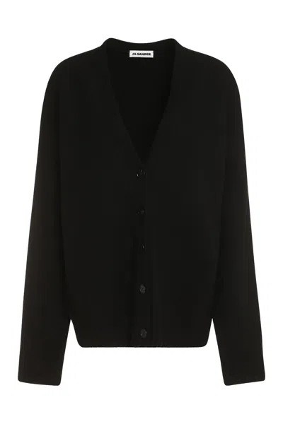 Jil Sander Wool Cardigan In Black