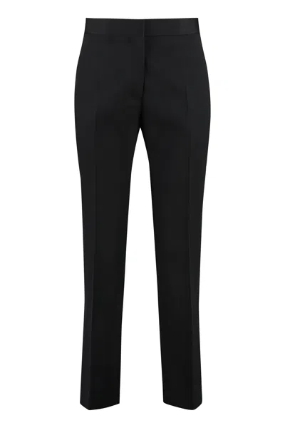 Jil Sander Cropped Wool Trousers With Back And Side Pockets In Black