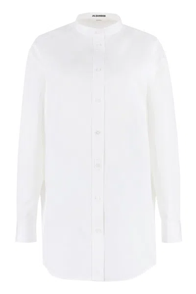 Jil Sander Chemise Uni En Coton In White