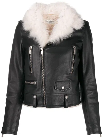 Saint Laurent Luxurious Double-layer Motorcycle Jacket In 1004