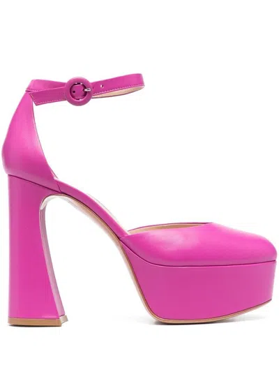 Gianvito Rossi Holly Chenille Platform Pumps In Bloom