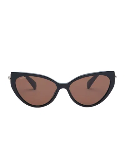 Max Mara Black Women Sunglasses In Black