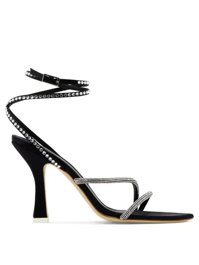 3juin 100mm Crystal-embellished Strap Sandals In Black