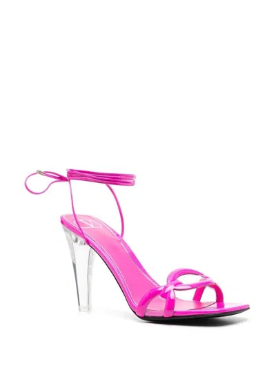 Valentino Women's Vltn Chain Sandal 100mm In Pink Pp