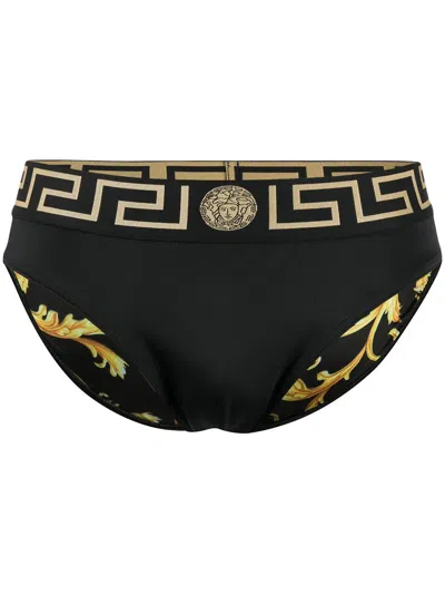 Versace Greca Medusa Head Three-piece Briefs Set In Black