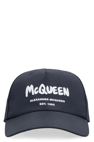 Alexander Mcqueen Alexander Mc Queen Mc Queen Graffiti Cap In Blue