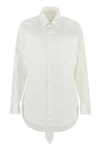 Maison Margiela Women's Long Sleeve Cotton Shirt In White