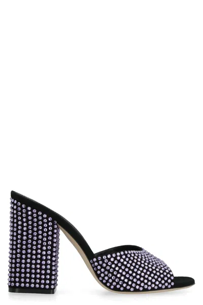Paris Texas Holly Anja Embellished Suede Mules In Purple