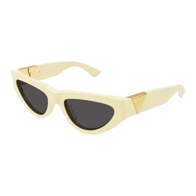 Bottega Veneta Inverted Triangle Acetate Cat-eye Sunglasses In Yellow