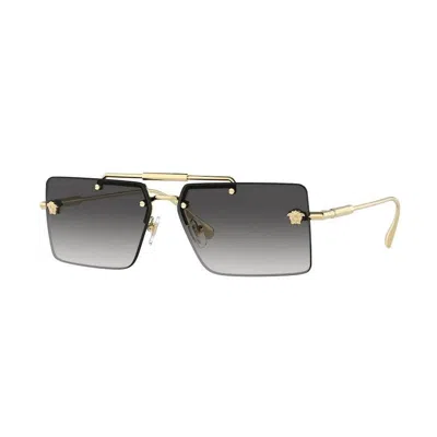 Versace 60mm Gradient Rectangular Sunglasses In Gold
