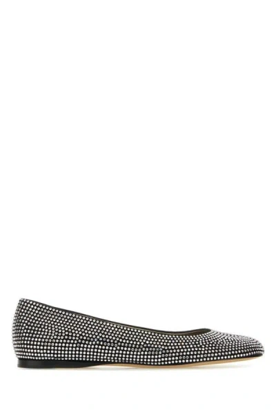 Loewe Toy Crystal-embellished Suede Ballet Flats In Black