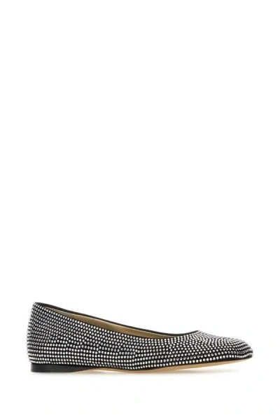 Loewe Toy Crystal-embellished Suede Ballet Flats In Black