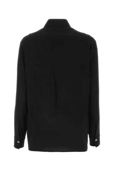 Versace Elegant Crepe Shirt For Women In Black