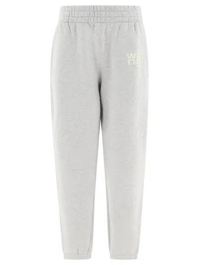 Alexander Wang Jogging Cotton Trouser With Logo In Grey