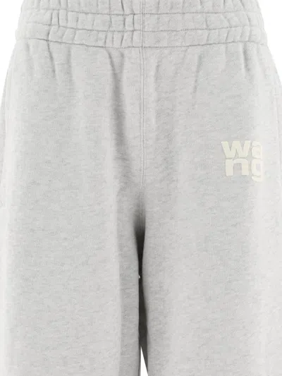 Alexander Wang Jogging Cotton Trouser With Logo In Grey