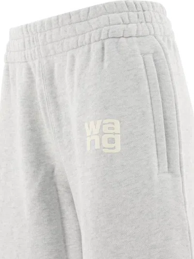 Alexander Wang Jogging Cotton Trouser With Logo In Grey