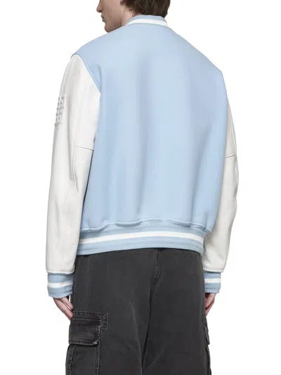 Shop Givenchy Coats In White/sky Blue