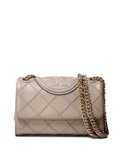 Shop Tory Burch "small Fleming" Shoulder Bag In Beige