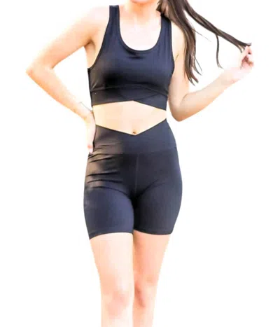 Kimberly C Racerback Longline Set In Black In Black
