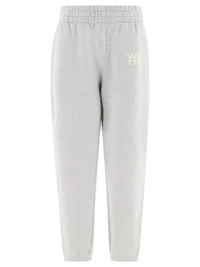 Alexander Wang Jogging Cotton Trouser With Logo In Grey