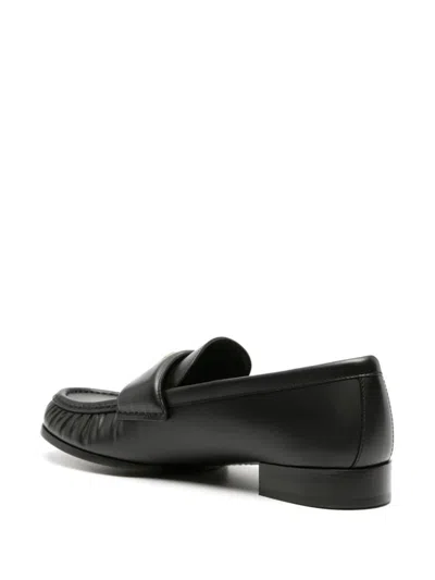 Givenchy Classic Lambskin Loafers With Ruched Detailing In Black